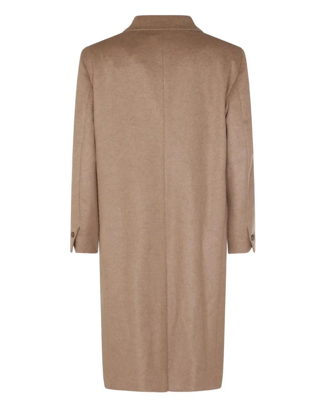 Hevò Natural Double-Breasted Wool Coat for men