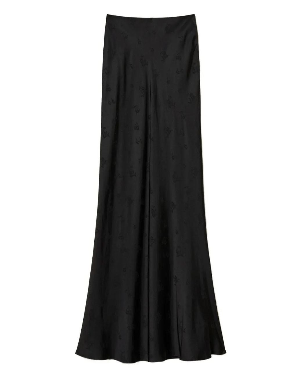 Twinset Black Floral-Jacquard Maxi Skirt