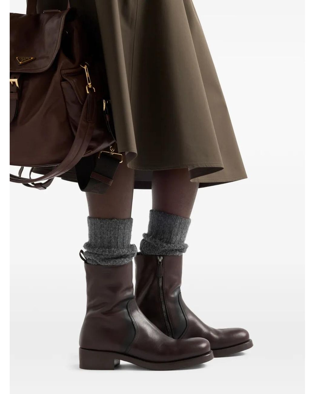 Prada Black Stiefel mit Lasche 40mm