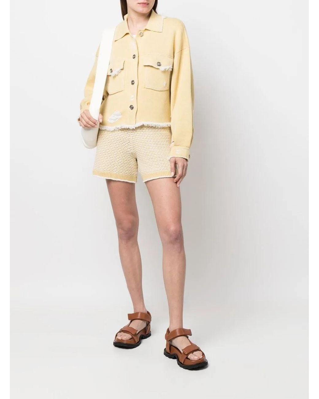 Barrie Natural Fringed Denim Jacket