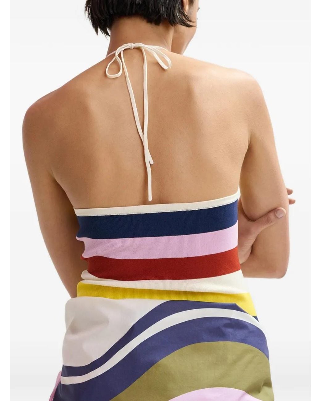 Essentiel Antwerp White Striped-Pattern Top