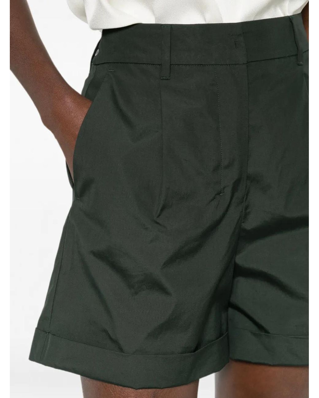 Max Mara Black Ubino Pleated-Front Cuffed-Hem Shorts