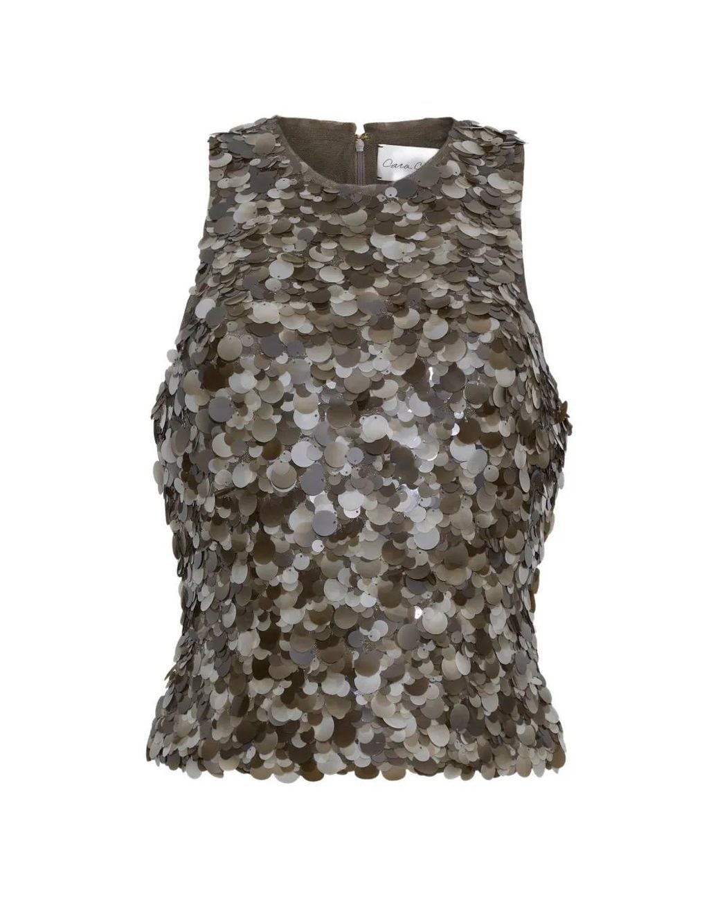 Cara Cara Gray Senza Sequin-Embellished Top