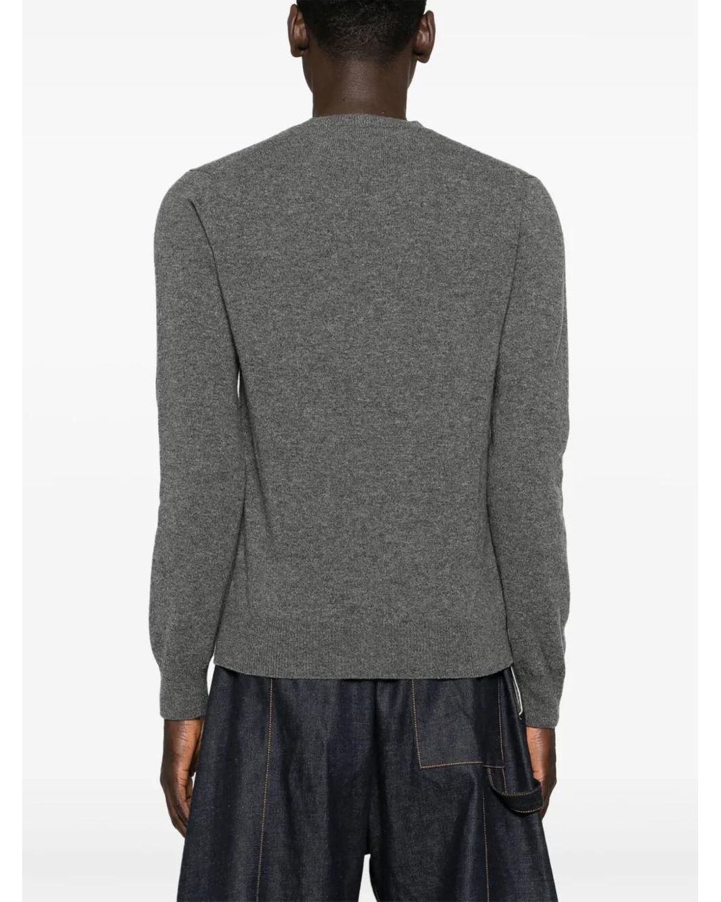 COMME DES GARÇONS PLAY Gray Pullover Mit Herz-Patch