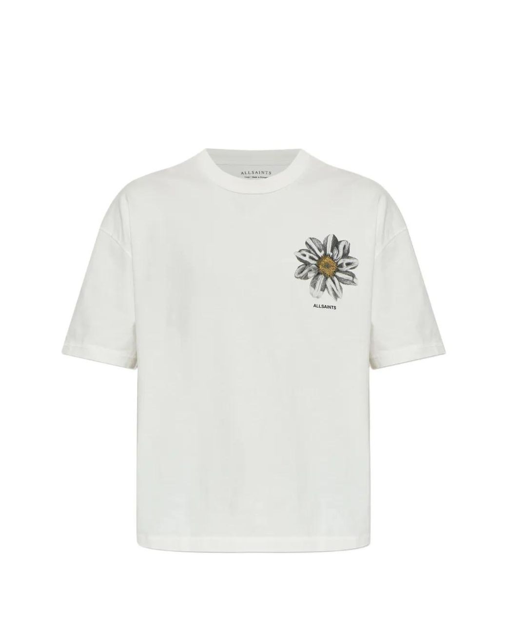 AllSaints White Floral-Print T-Shirt for men