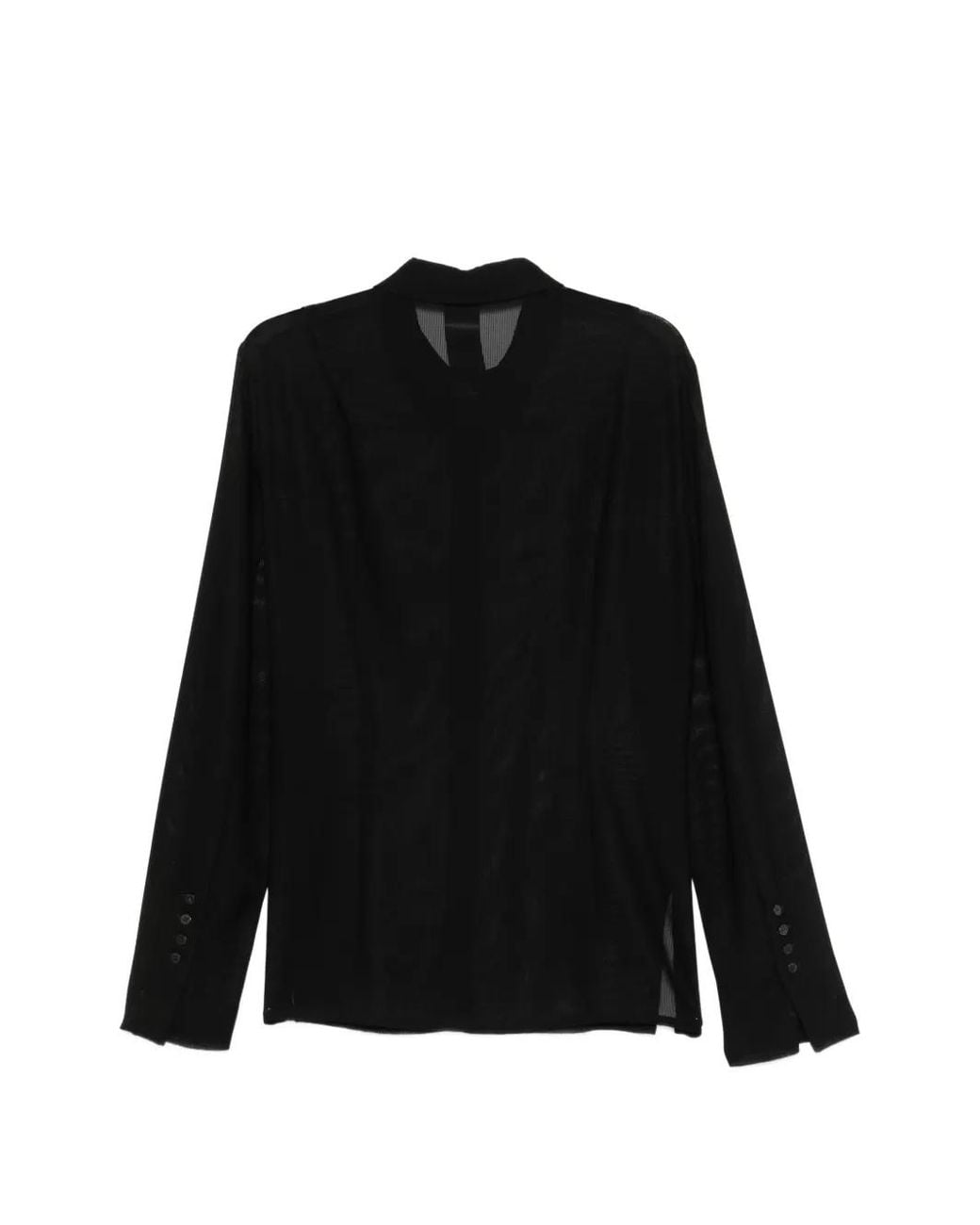 SAPIO Black Sheer Button-Up Shirt