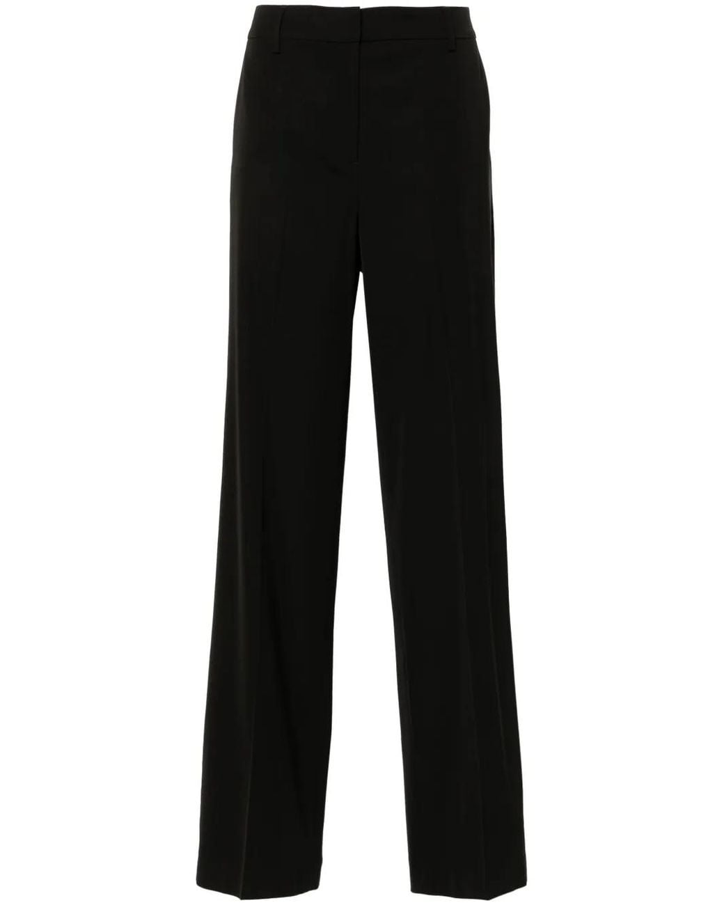 PT Torino Black Pressed-Crease Trousers