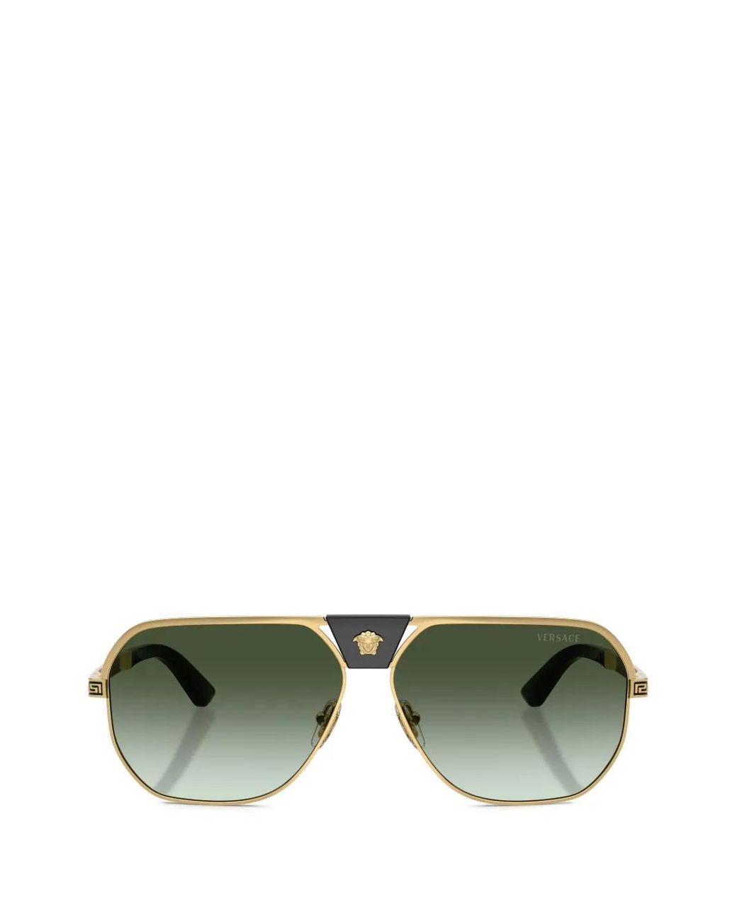 Versace Green Greca-Detail Pilot-Frame Sunglasses for men