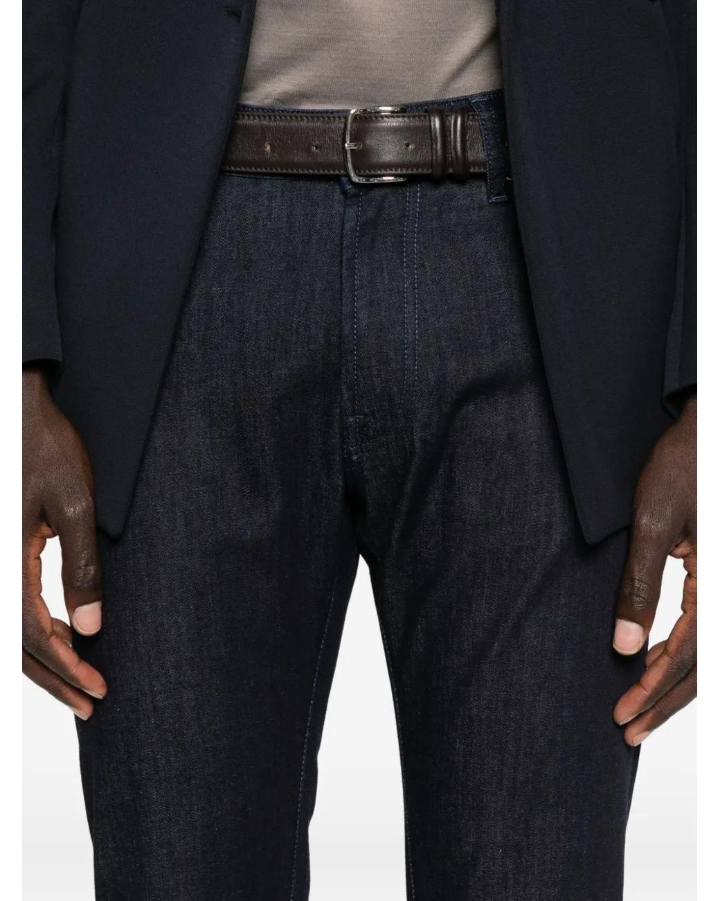 Vaqueros Con Parche Del Logo Corneliani de hombre de color Blue