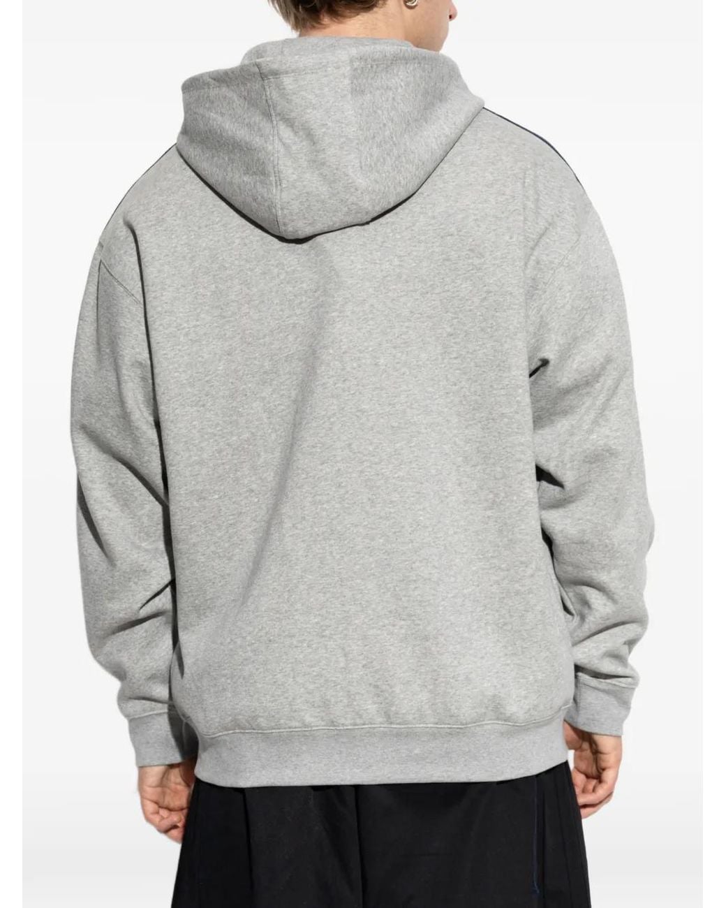 Adidas Gray 3-Stripes Zip-Up Hoodie for men