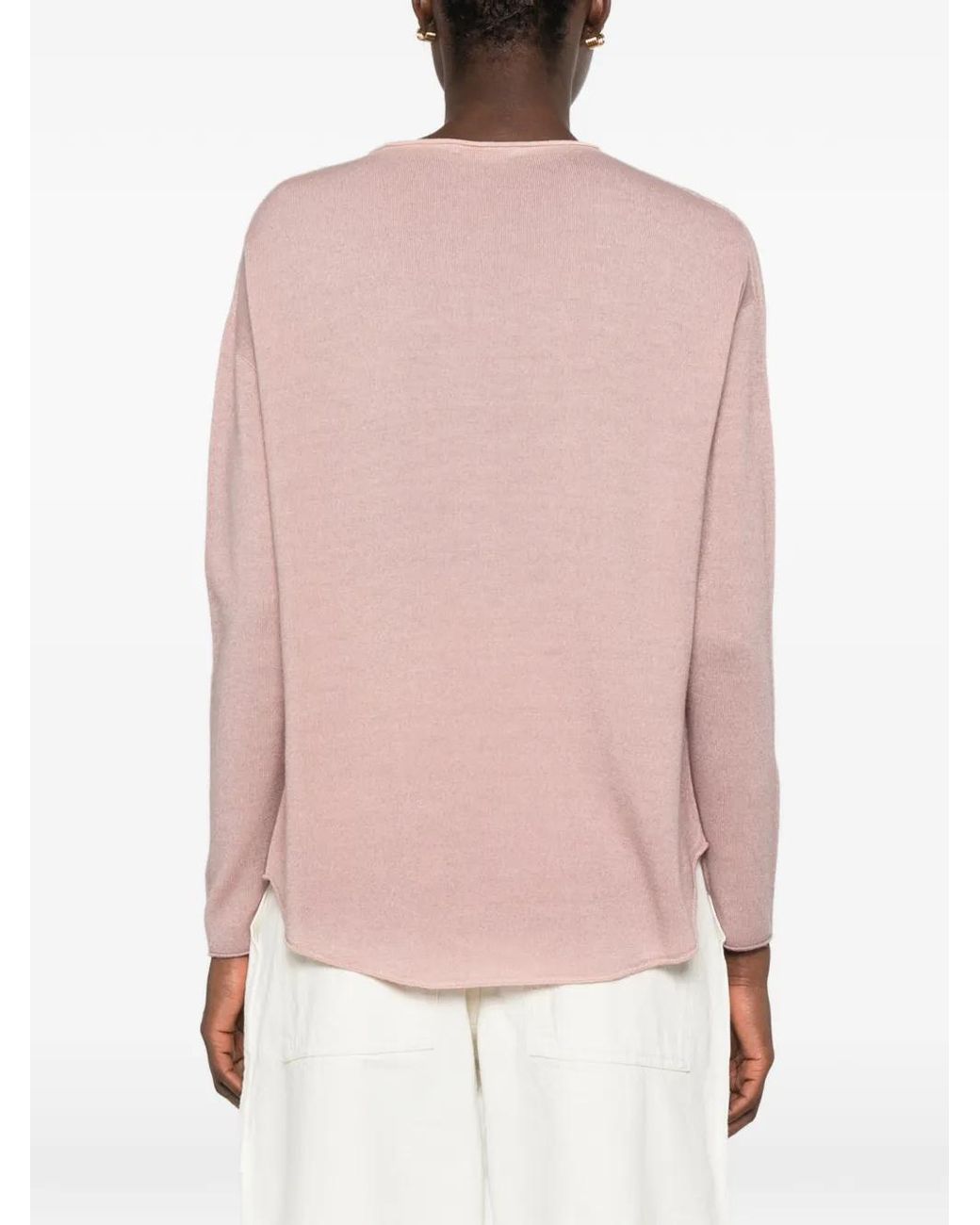 AROVESCIO Pink Drop-Shoulder Sweater
