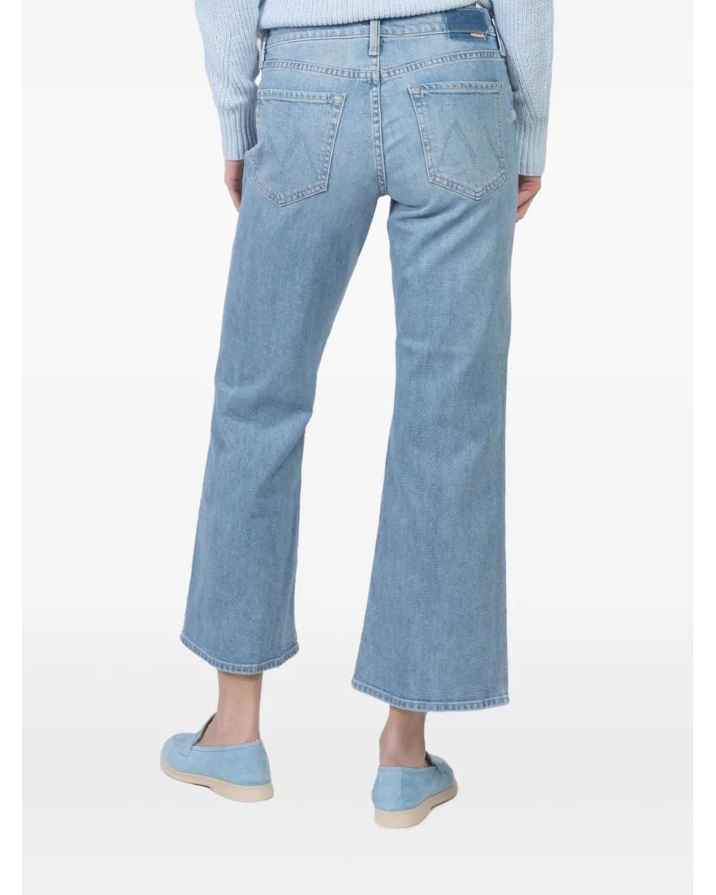Mother Blue Straight-Leg Jeans