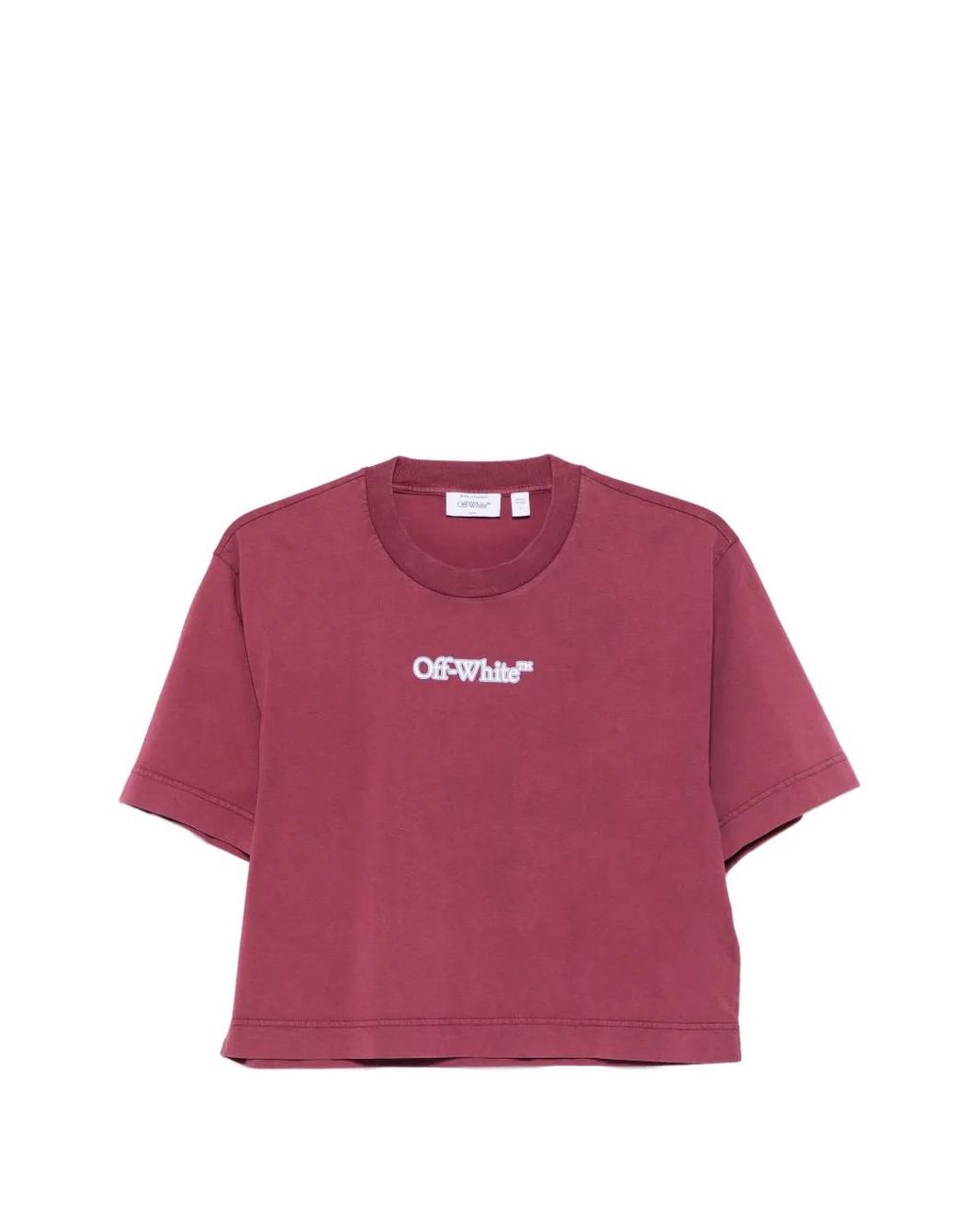 Off-White c/o Virgil Abloh Purple Logo-Print Cropped T-Shirt