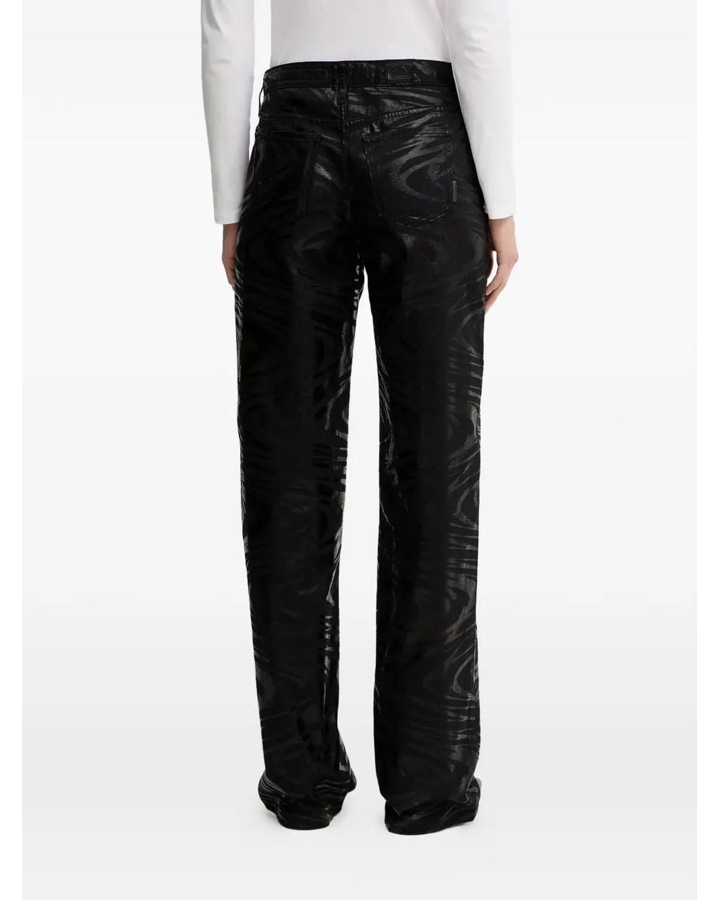 ARMANI EXCHANGE Black Zebra-Pattern Jeans