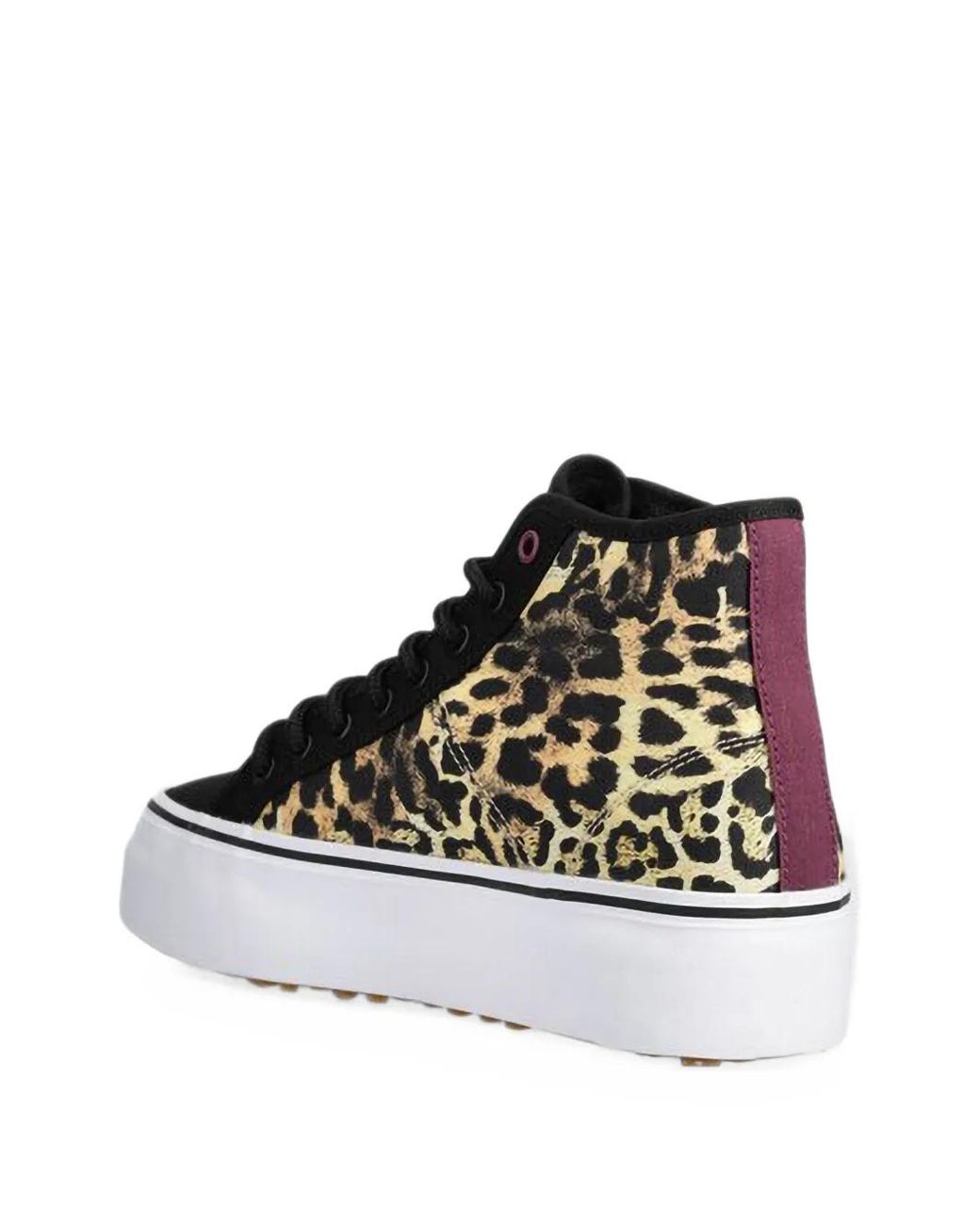DC Shoes Black Baskets Plateforme Manual Hi Wnt À Imprimé Léopard