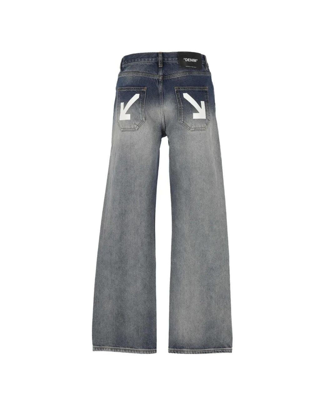 Off-White c/o Virgil Abloh Gray Arrows-Print Ombré Jeans for men