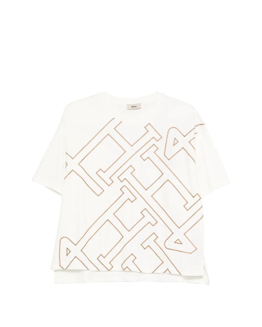 Herno White Graphic T-Shirt