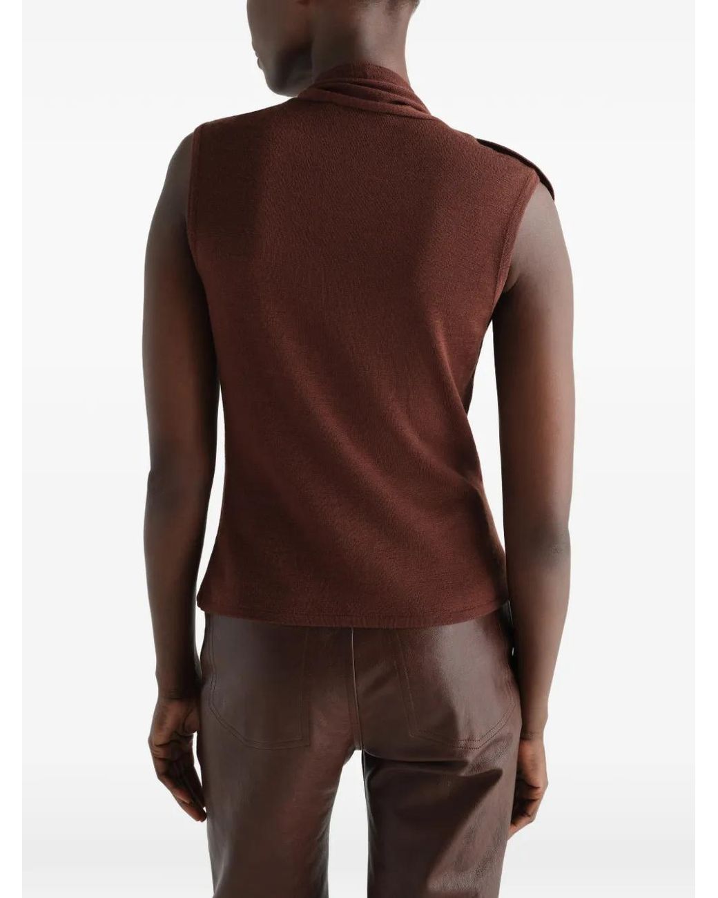 Lemaire Brown Sleeveless Top