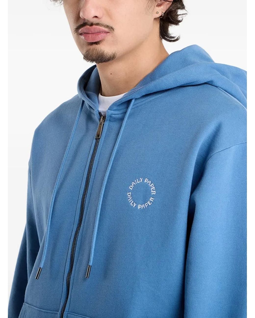 Daily Paper Blue Orbit Zip-Up Hoodie for men