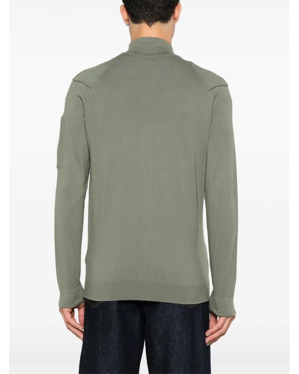 C P Company Green Sea Island Cardigan for men