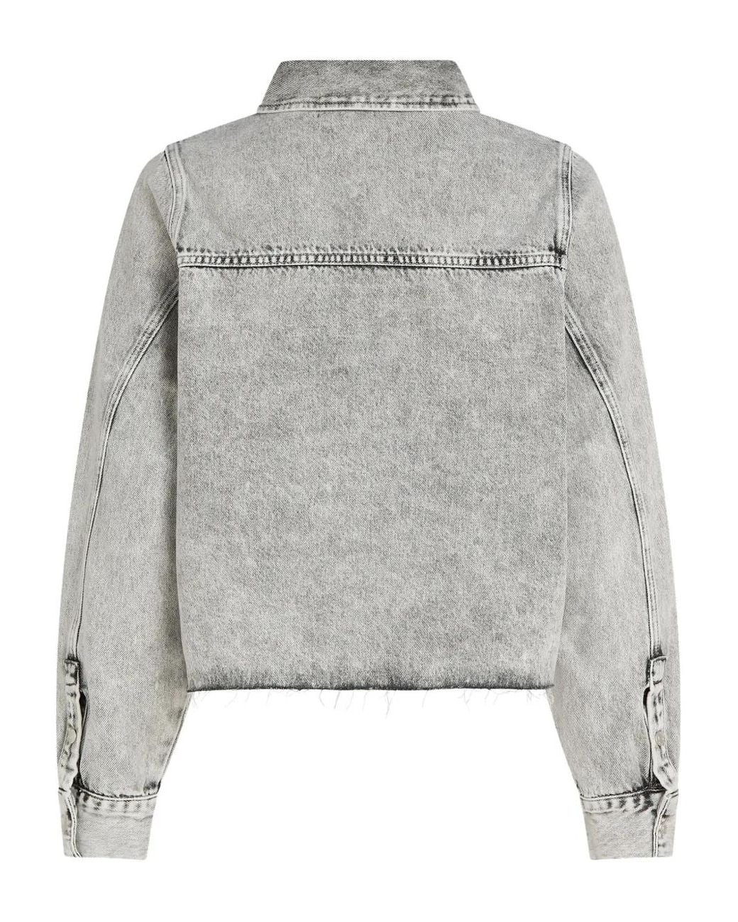Karl Lagerfeld Gray Bleached Denim Shirt