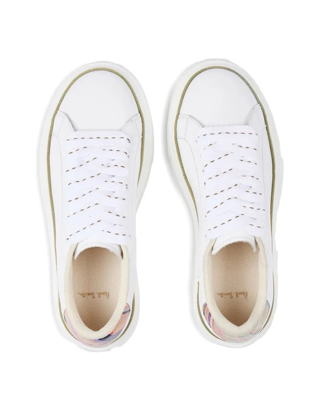 Paul Smith White Platform Striped Sneakers