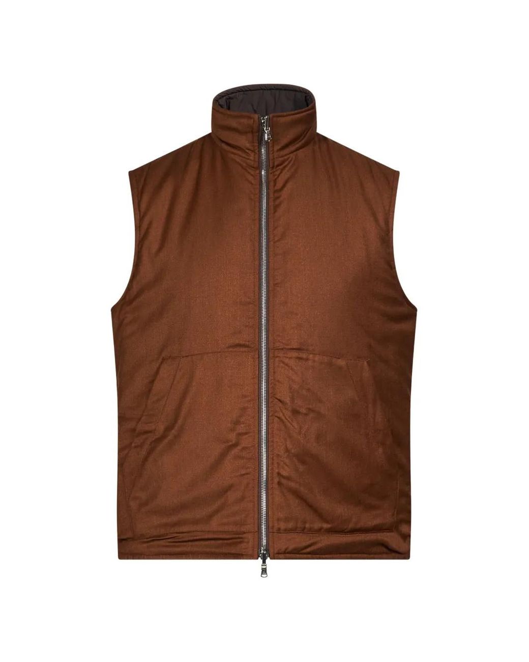 Briglia 1949 Brown High-Neck Reversible Gilet for men