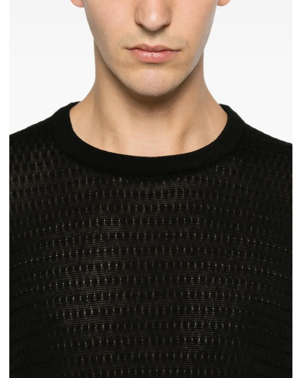 Low Brand Black Crew-Neck T-Shirt for men