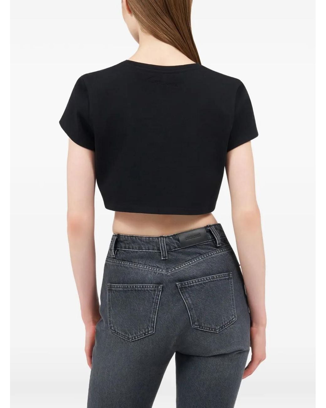 Roberto Cavalli Black Cropped T-Shirt