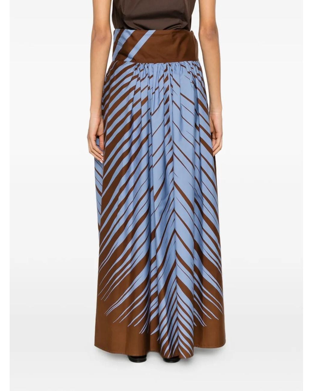Co.Go Blue Abstract-Print Maxi Skirt