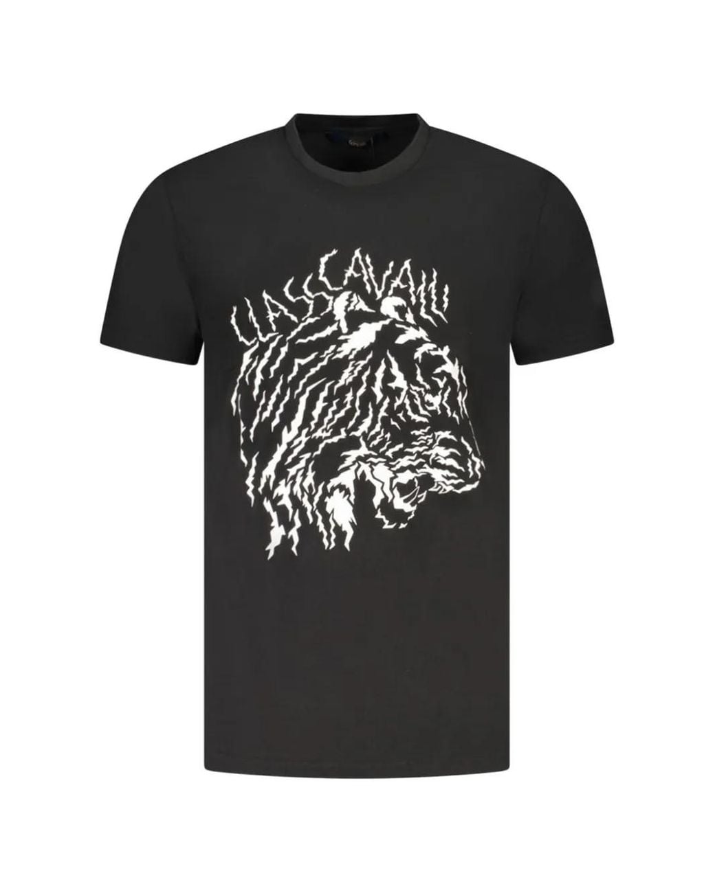 Roberto Cavalli Black T-Shirt En Coton À Imprimé Tigre for men