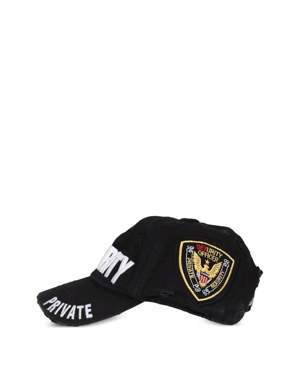 Protocol Index Black Distressed Embroidered Cap for men