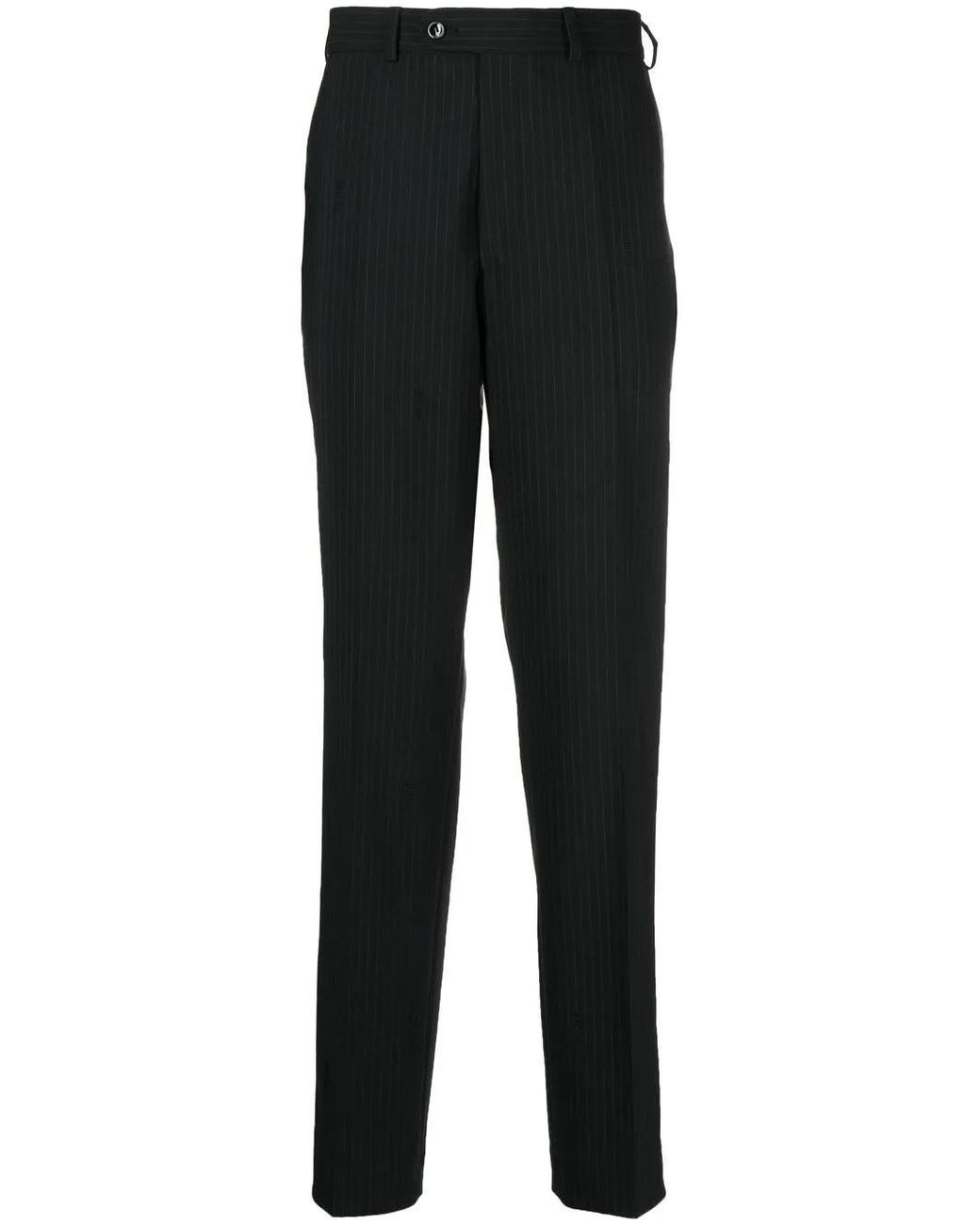 Palmier Black Pinstripe Tailored Suit Trousers for men