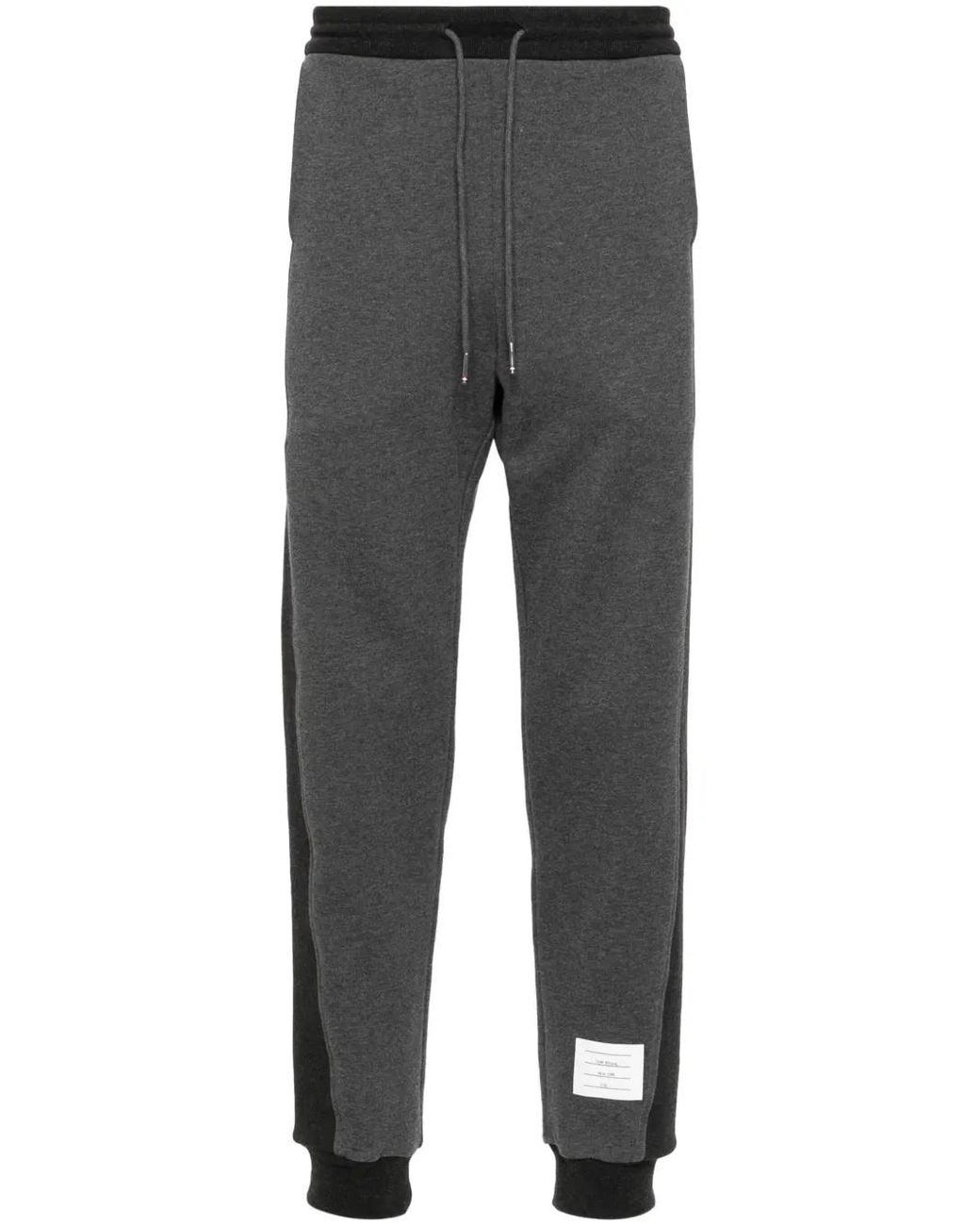 Thom Browne Gray Solid Loopback Jersey 4-Bar Sweatpants for men