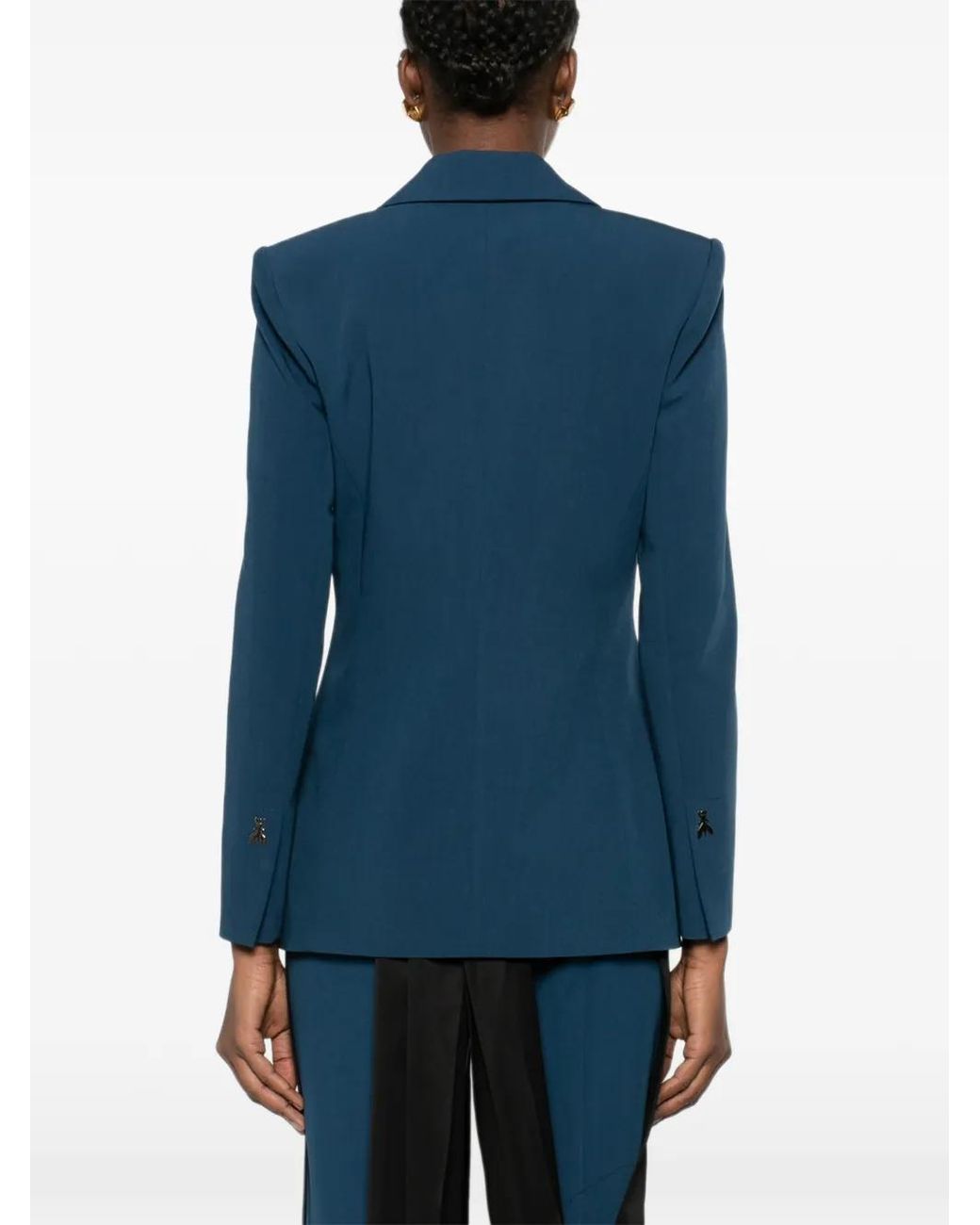 Patrizia Pepe Blue Single-Breasted Slim-Fit Blazer