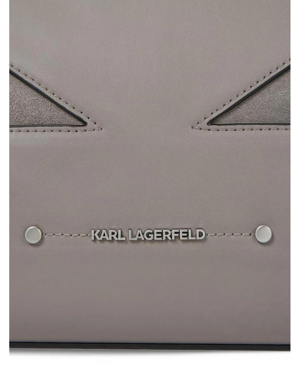 Karl Lagerfeld Gray K/Koncept Suede-Panelled Shoulder Bag