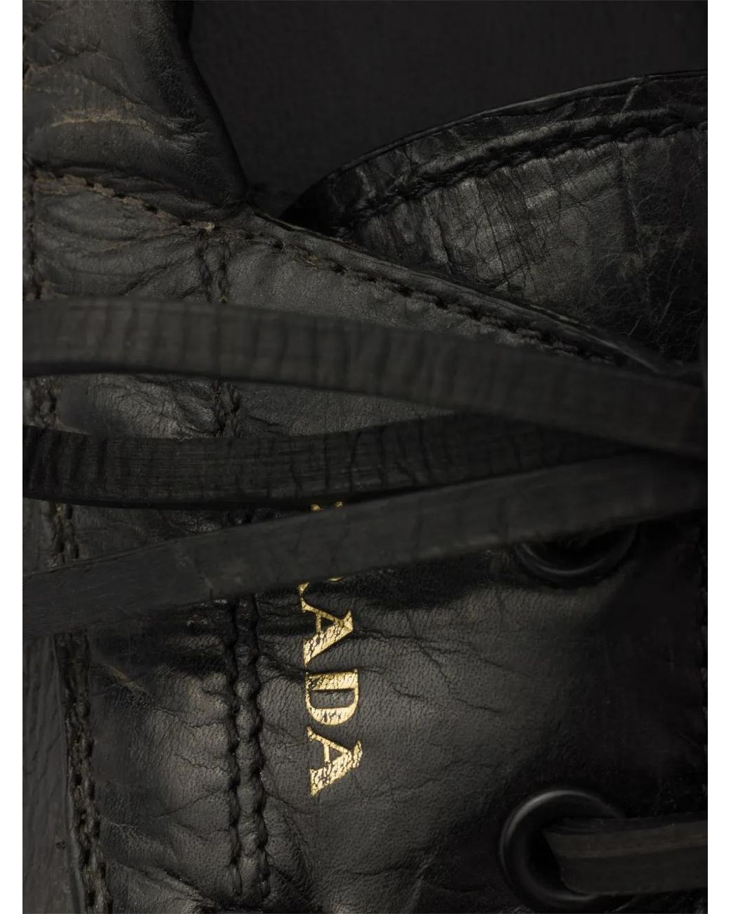 Prada White Shuffle Antiqued Leather Boat Shoes