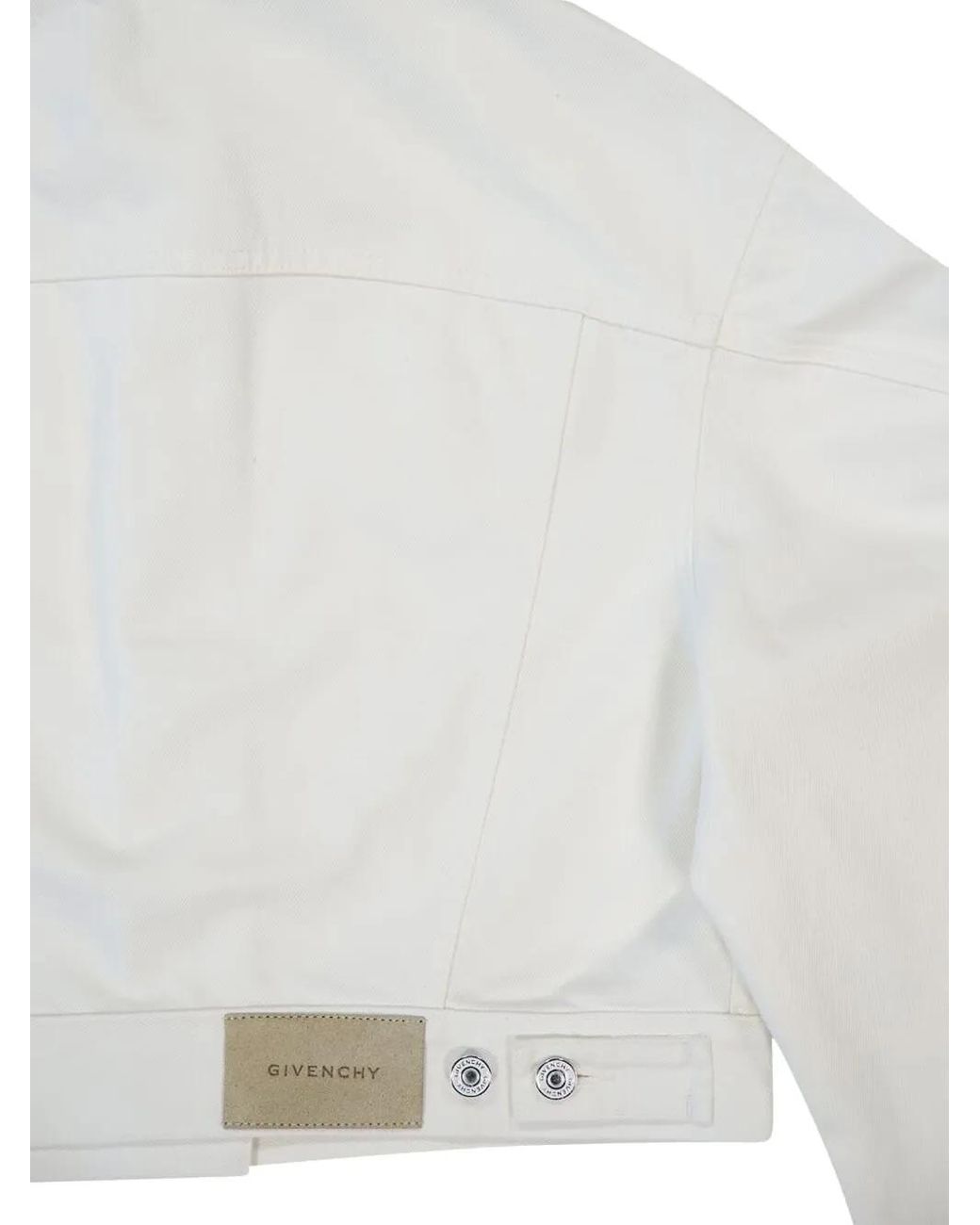 Givenchy White Logo-Patch Denim Jacket
