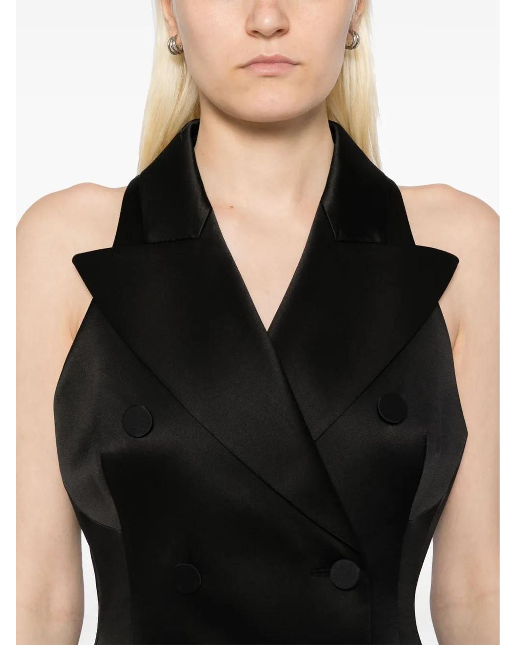 Ermanno Scervino Black Satin Mini Dress