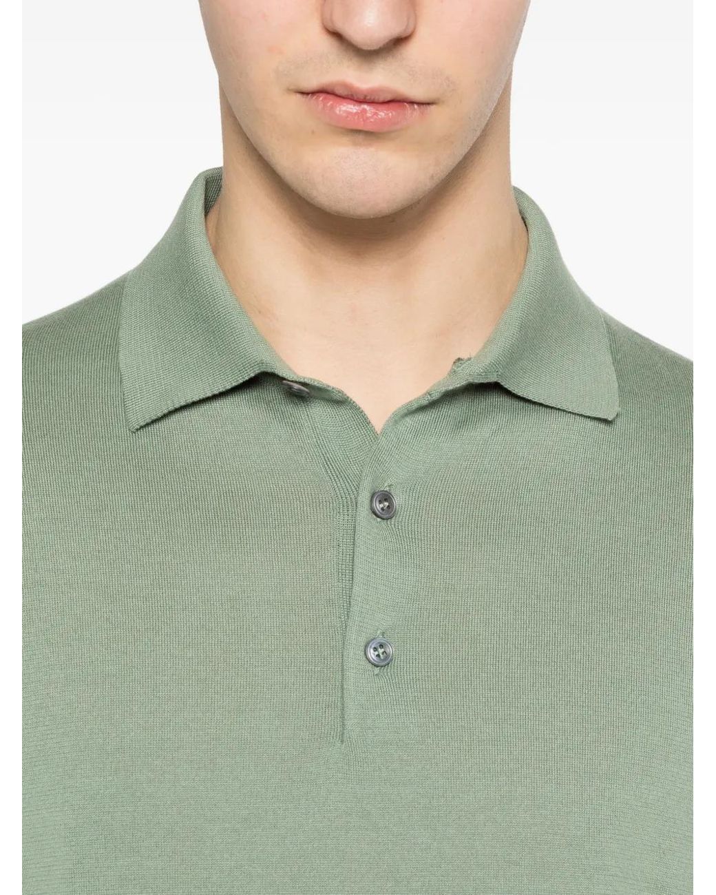 Lardini Green Buttoned Polo Shirt for men