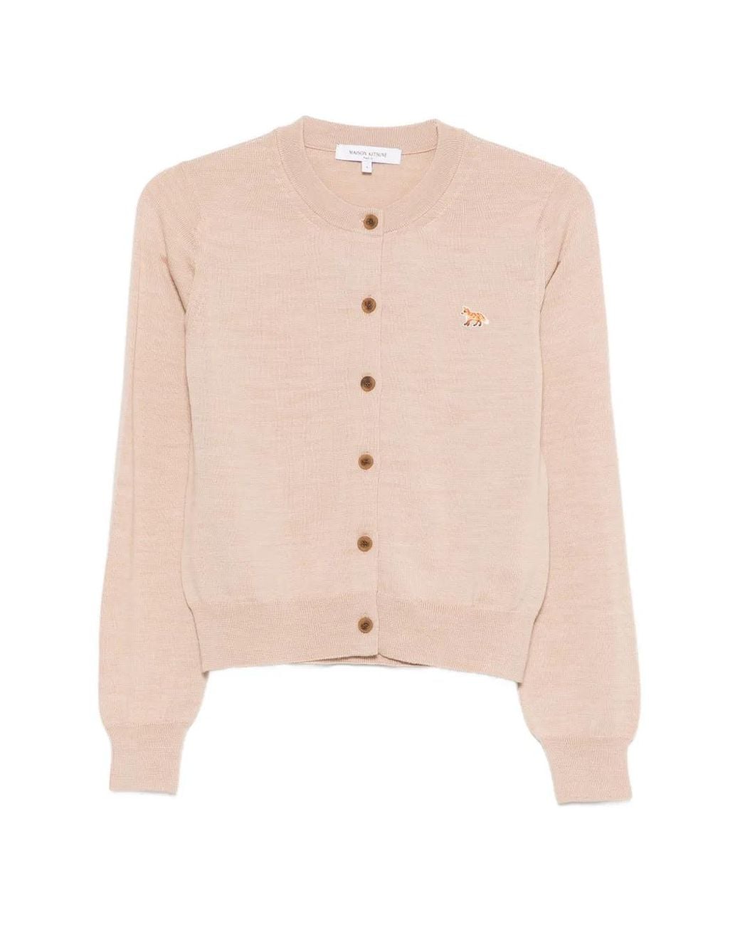 Maison Kitsuné Pink Baby Fox Wool Cardigan