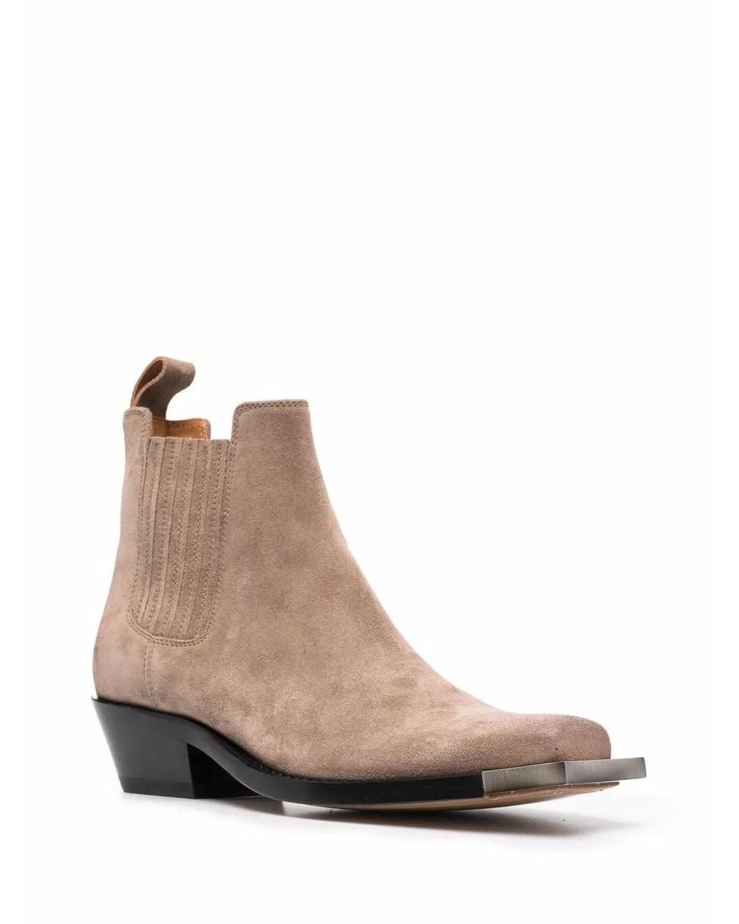 Buttero Brown Square-Toe Suede Ankle Boots