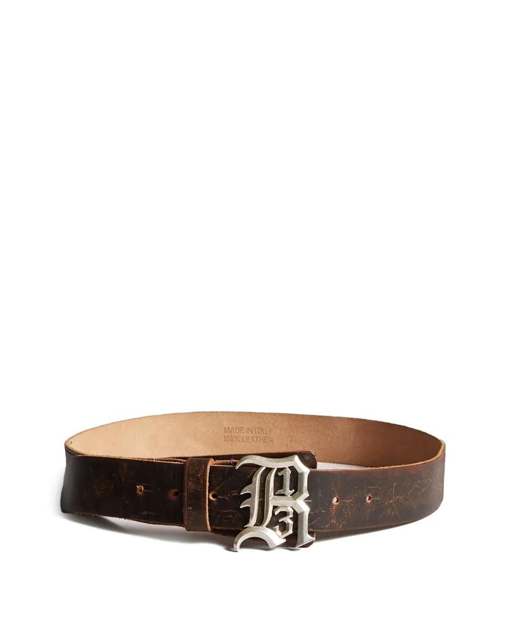 R13 White Logo-Buckle Belt