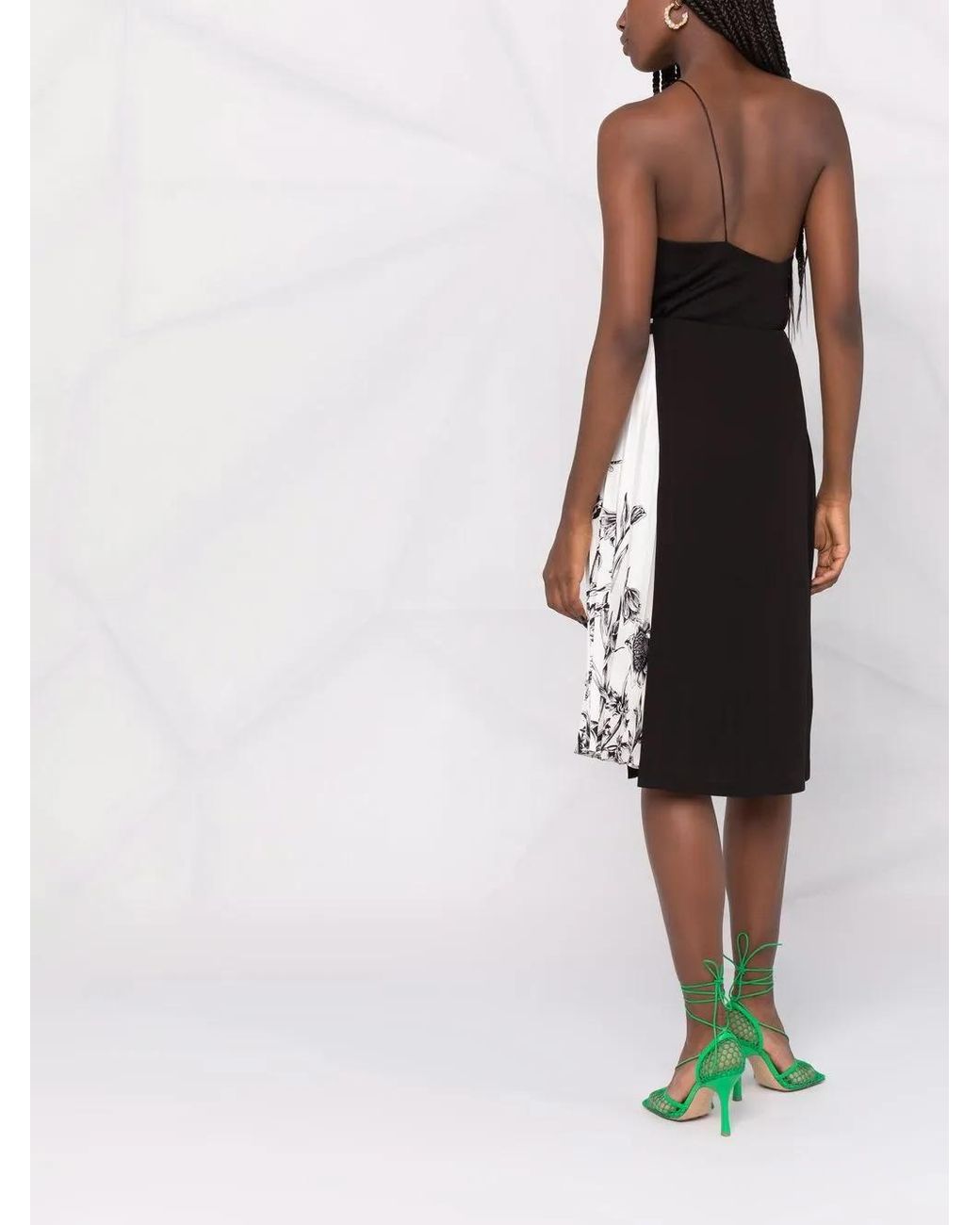 Ferragamo Black Pleated Silk Skirt