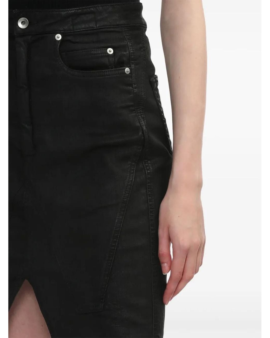 Rick Owens Black Denim Skirt