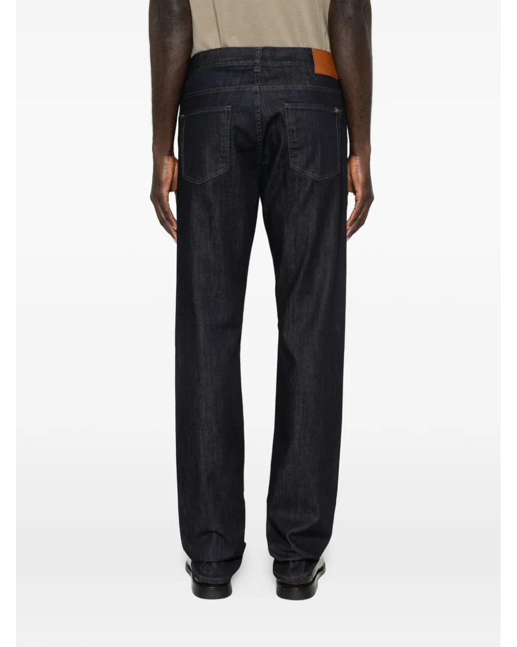 Canali Black Pocket Cotton Jeans for men