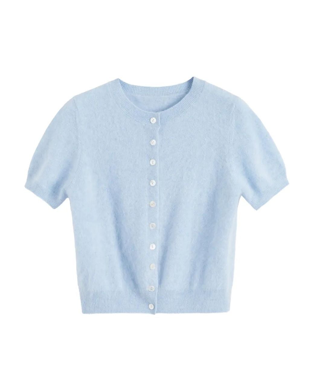 Chinti & Parker Blue Button-Fastening Brushed-Finish Cardigan