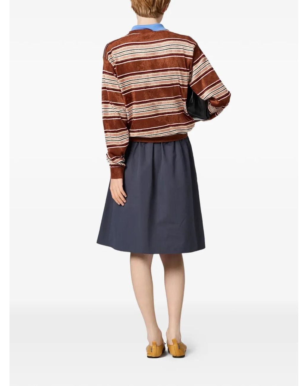 Miu Miu Brown Striped Pocket Knitwear