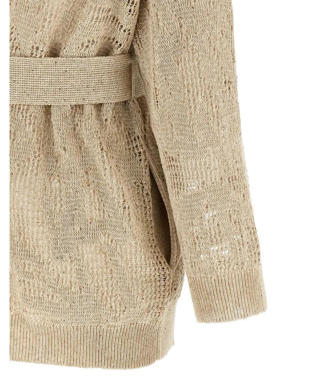 Brunello Cucinelli Natural Linen Cardigan