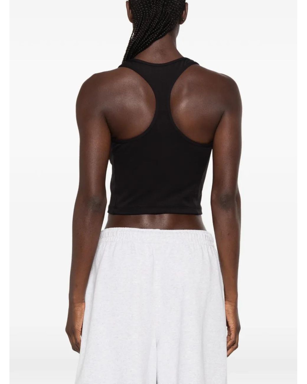 Sporty & Rich Black Logo-Print Racerback Sports Bra
